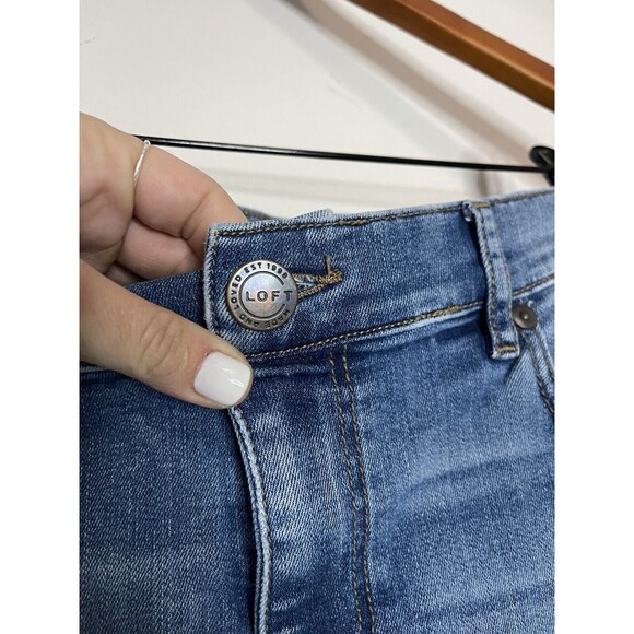 Loft Womens 6 Modern Skinny Ankle Stretch Patchwork Jeans Pants - Picture 4 of 11